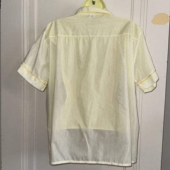 Vintage Bel-Aire Stylecraft Lingerie light yellow pajama top & robe - Picture 8 of 11